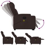 vidaXL Fauteuil inclinable de massage Marron foncé Tissu
