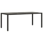 vidaXL Ensemble de bistro de jardin 7 Pièces coussins noir poly rotin