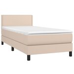 vidaXL Sommier à lattes de lit avec matelas et LED Cappuccino 80x200cm