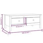 vidaXL Table basse Marron miel 100x50x40 cm Bois massif de pin