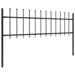 vidaXL Clôture de jardin avec dessus en lance Acier 11 9 x 0 6 m Noir