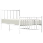 vidaXL Cadre de lit métal sans matelas avec pied de lit blanc 90x190cm