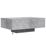 vidaXL Table basse avec lumières LED gris béton 85x55x31 cm