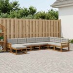 vidaXL Ensemble de canapés d'extérieur 8 Pièces Naturel et gris clair