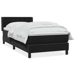 vidaXL Sommier à lattes de lit avec matelas noir 80x220 cm velours