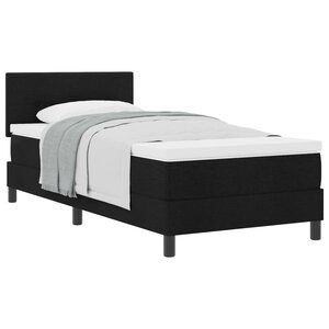 vidaXL Lit à ressorts avec tête de lit Noir 90 x 200 cm tissu