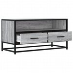 vidaXL Meuble TV sonoma gris 80x34 5x40 cm bois d'ingénierie et métal