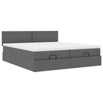 VidaXL Cadre de lit ottoman avec matelas gris foncé 200x200cm tissu