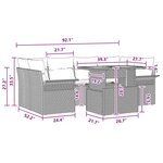 vidaXL Ensemble de canapé de jardin 7 Pièces Gris Poly rotin