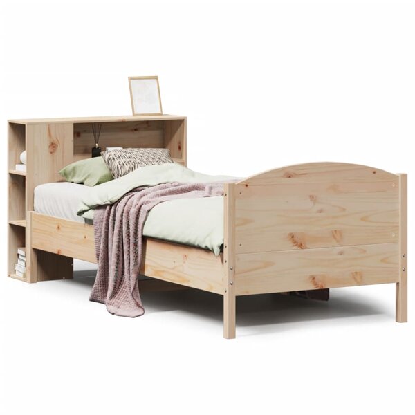 vidaXL Lit bibliothèque sans matelas 75x190 cm bois de pin massif
