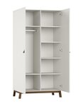 Ensemble Chambre sezane lit 90x200 + chevet + armoire 2 portes + commode clay