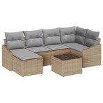 vidaXL Ensemble de salle à manger pour jardin avec coussin 7 Pièces