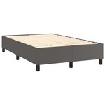 vidaXL Sommier à lattes de lit avec matelas gris 120x190 cm similicuir