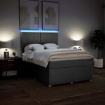 vidaXL Sommier à lattes de lit avec matelas Gris clair 160x200cm Tissu