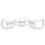 vidaXL Ensemble de canapés 3 Pièces avec coussins rouge bordeaux tissu