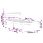 vidaXL Cadre de lit Blanc 100 x 200 cm Bois massif en pin