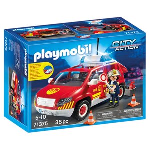 PLAYMOBIL 71375 - City Action Véhicule de pompiers avec son et lumière