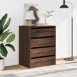 vidaXL Commode d'angle chêne marron 60x41x76 cm bois d'ingénierie
