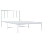 vidaXL Cadre de lit métal avec tête de lit blanc 75x190 cm