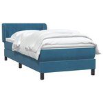 vidaXL Sommier à lattes de lit et matelas bleu foncé 80x220 cm velours