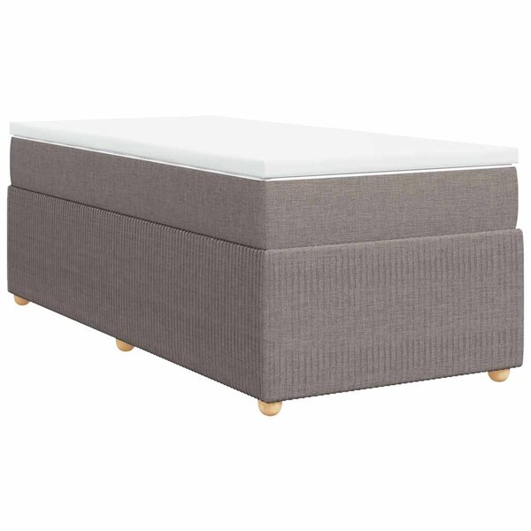 vidaXL Sommier à lattes de lit avec matelas Taupe 100x200 cm Tissu
