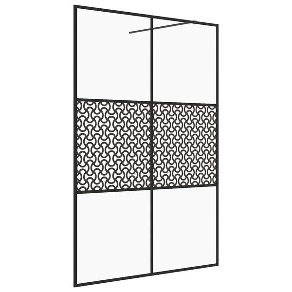 vidaXL Paroi de douche avec verre ESG transparent 140x195 cm Noir