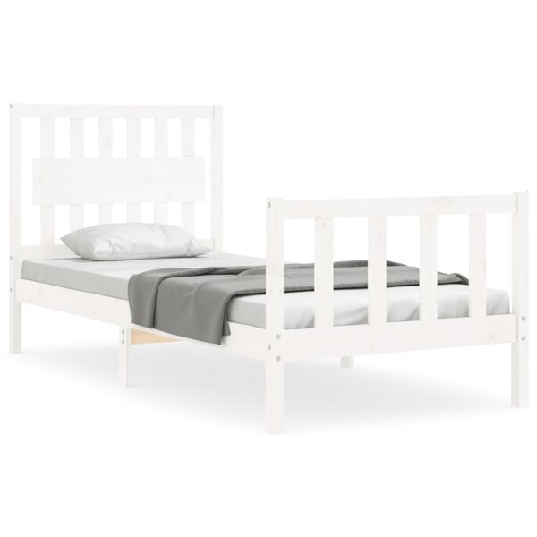 vidaXL Cadre de lit sans matelas blanc bois de pin massif