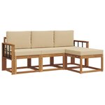 vidaXL Ensemble de canapés d'extérieur 4 Pièces Naturel et Beige