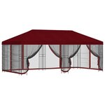 vidaXL Gazebo avec murs latéraux 6 x 3 m Bordeaux Polyester et Acier