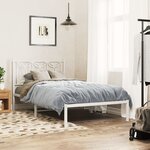 vidaXL Cadre de lit métal sans matelas et tête de lit blanc 107x203 cm