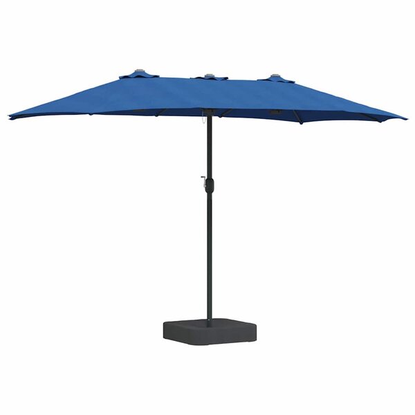 vidaXL Parasol de jardin Bleu 385 x 209 x 244 cm tissu