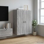 vidaXL Armoire Murale Sonoma gris 66 x 34 5 x 90 cm Bois d'ingénierie