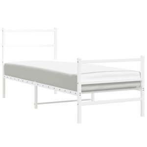vidaXL Cadre de lit métal sans matelas avec pied de lit blanc 80x200cm