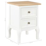 vidaXL Tables de chevet 2 Pièces blanc 35x30x49 cm MDF