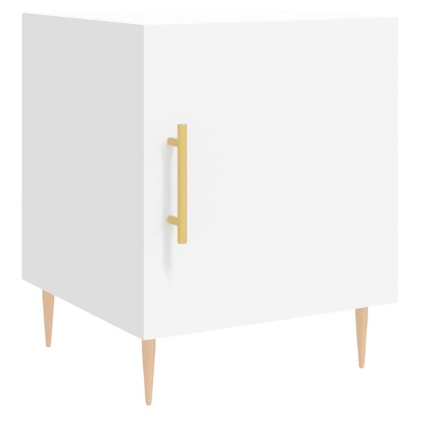 vidaXL Table de chevet blanc 40x40x50 cm bois d’ingénierie