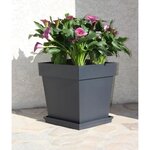 Pot de fleur carré - 39 x 39 x 39 cm - 38 L - Gris anthracite