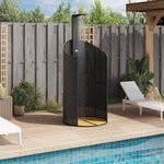 vidaXL Douche d'extérieur noir 100x100x241 5 cm poly rotin bois acacia