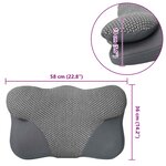 vidaXL Coussin pour le cou Gris 58 x 36 x 13 cm Polyester