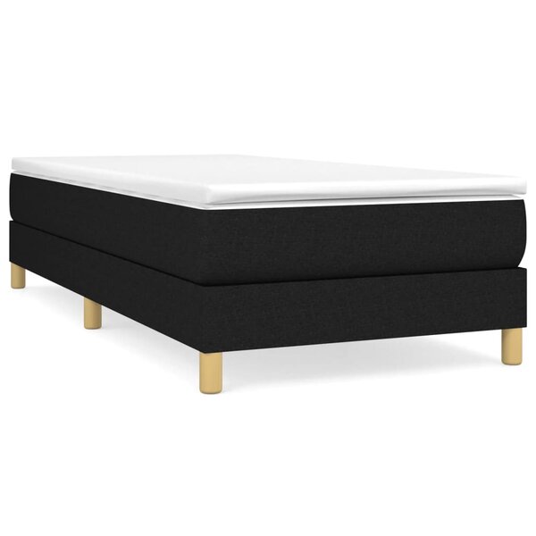 vidaXL Sommier à lattes de lit et matelas Noir 80x200 cm Tissu