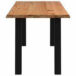 vidaXL Table à manger et bord naturel bois massif chêne rectangulaire