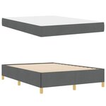 vidaXL Cadre de lit avec matelas Gris foncé 140 x 190 cm tissu