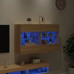 vidaXL Meuble TV mural avec lumières LED chêne sonoma 98 5x30x60 5 cm