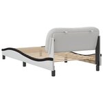 vidaXL Cadre de lit sans matelas blanc et noir 100x200 cm similicuir