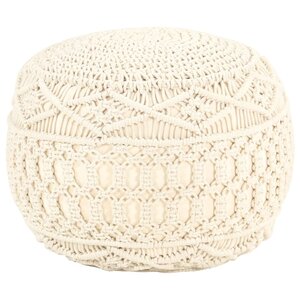 vidaXL Pouf fait à la main en macramé 45x30 cm Coton