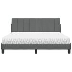 vidaXL Lit avec matelas gris foncé 160x200 cm tissu