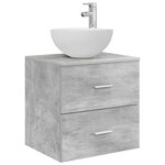 vidaXL Meuble lavabo mural Gris béton 49 5 x 35 x 63 cm