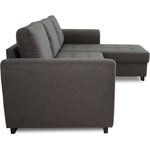Canapé d'angle fixe réversible 4 places - Tissu Anthracite - 245 x 150 x 86 cm