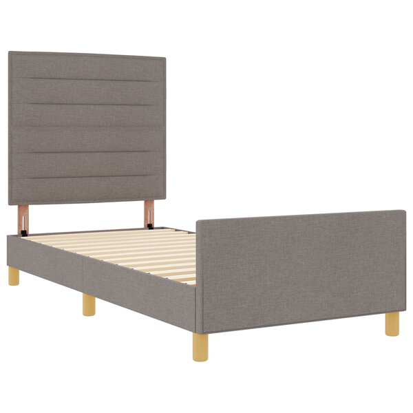 cadre de lit taupe vidaXL 100x200 cm en tissu