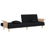 vidaXL Canapé-lit avec accoudoirs noir tissu