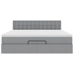 vidaXL Lit ottoman avec matelas gris clair 160x200 cm tissu